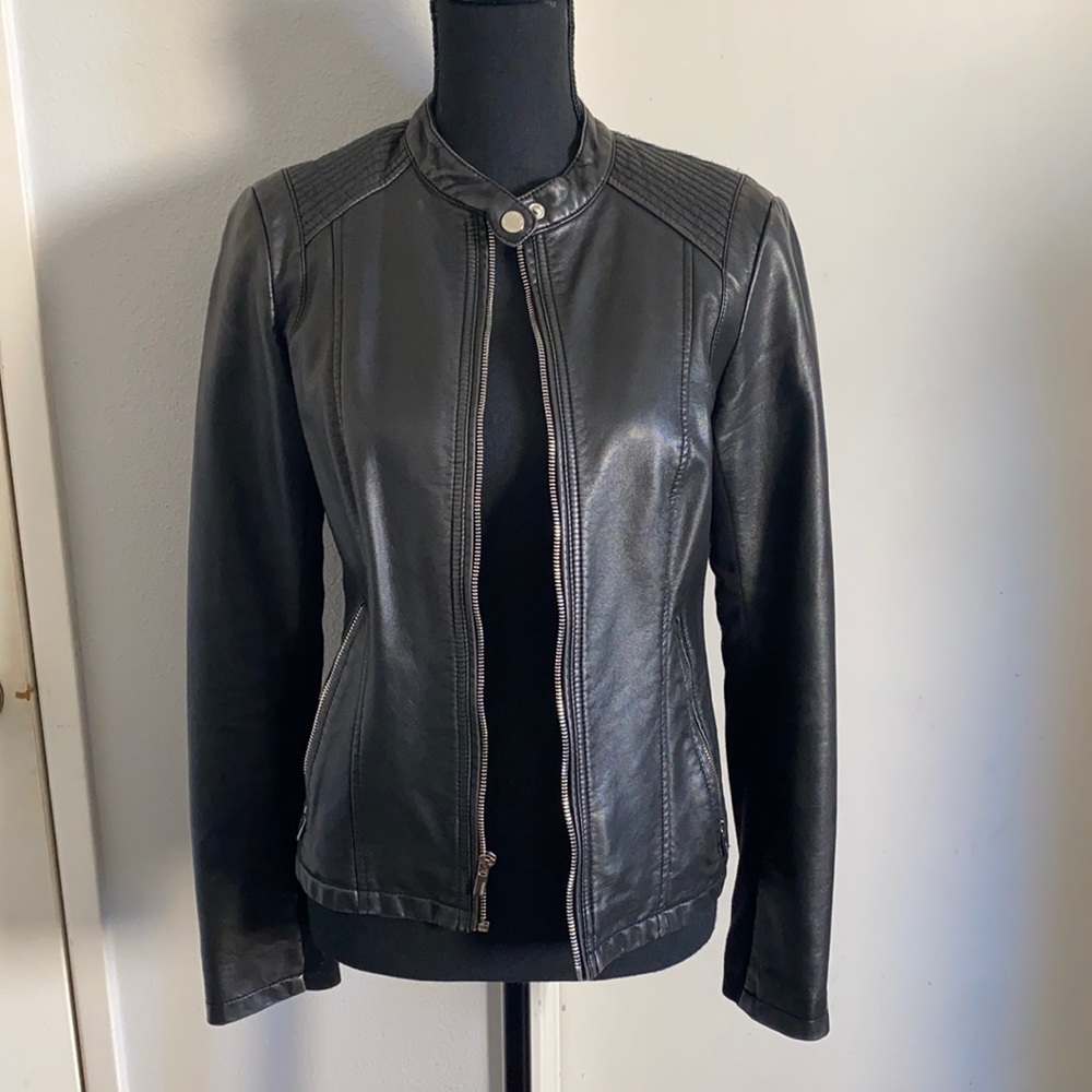 Black leather jacket